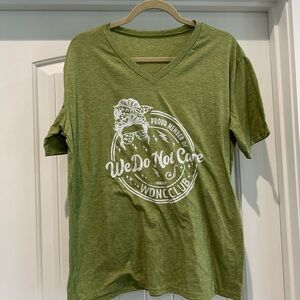 Green Graphic V-Neck T-Shirt